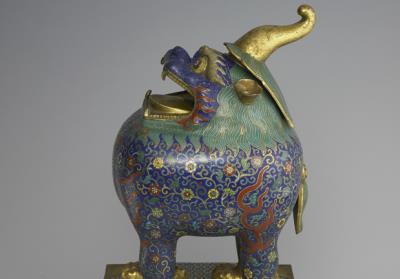 图片[3]-Horned beast in cloisonne enamels, Qing dynasty, 17th–18th century-China Archive